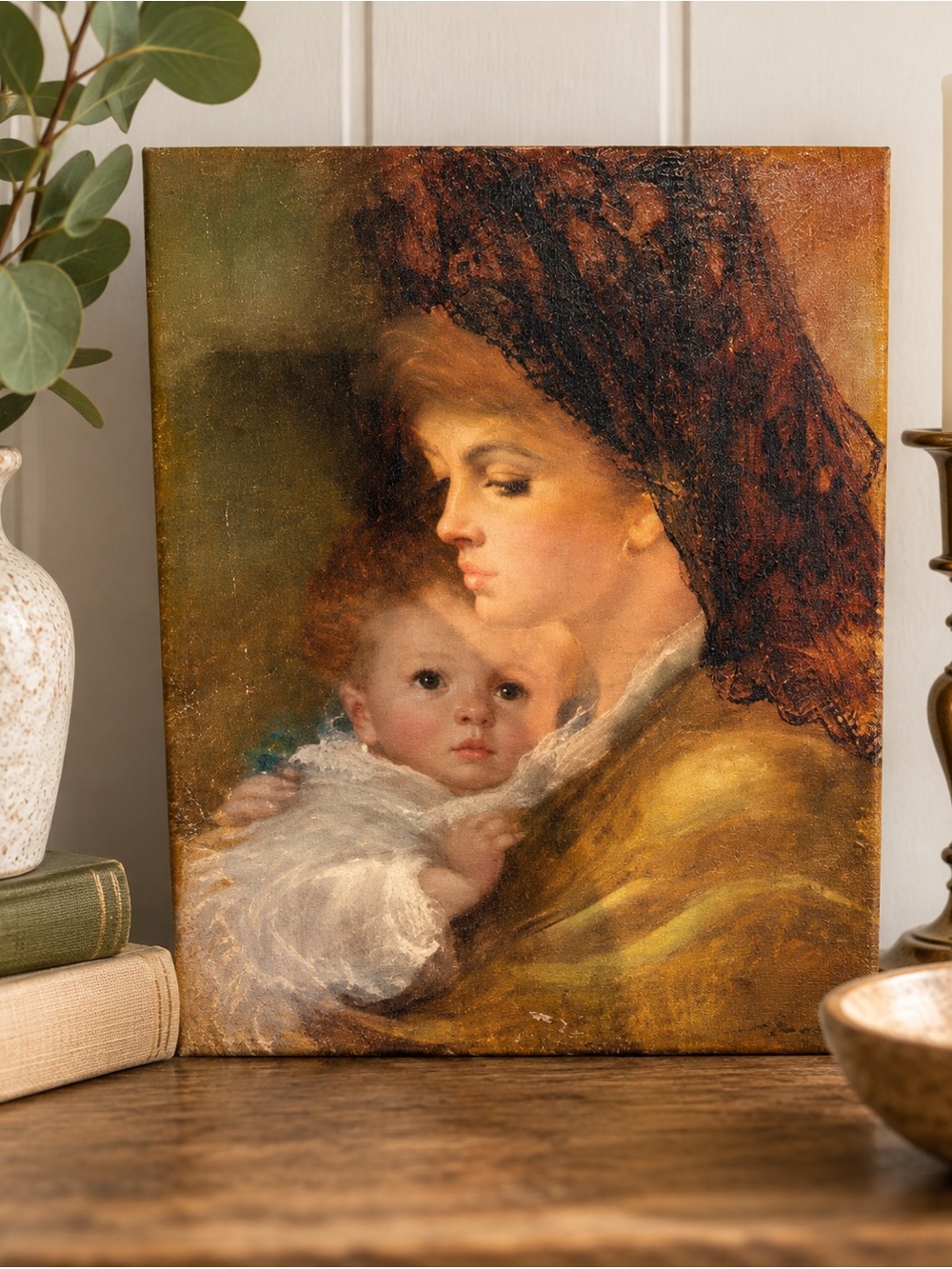 A. Gentilini Mother and Child Oil Painting print